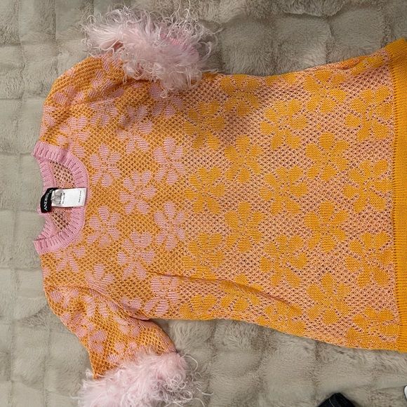 Andreeva knit top with feathers and mini skirt - Picture 3 of 4